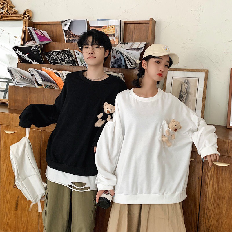 ÁO PHÔNG, ÁO TAY DÀI, ÁO THUN TRƠN CỔ TRÒN TÚI GẤU - LJIN STORE | BigBuy360 - bigbuy360.vn