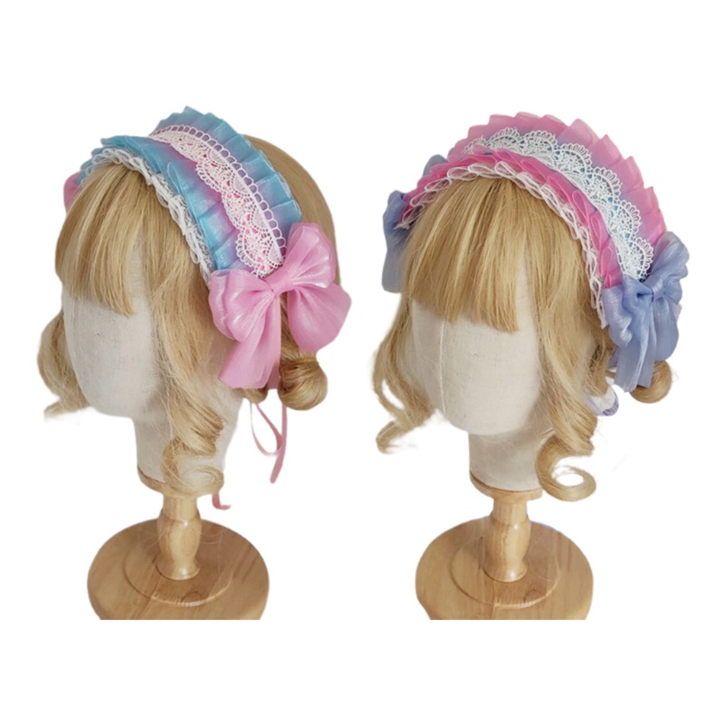 Băng Đô Ren Nhiều Lớp Đính Nơ Dài 10mk Phong Cách Lolita Cho Bé Gái