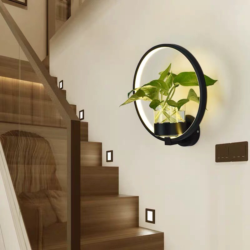 (Bảo hành 2 năm) Đèn tường tiểu cảnh tròn có thể trồng cây xanh, gắn tường phòng khách, phòng ngủ , cầu thang