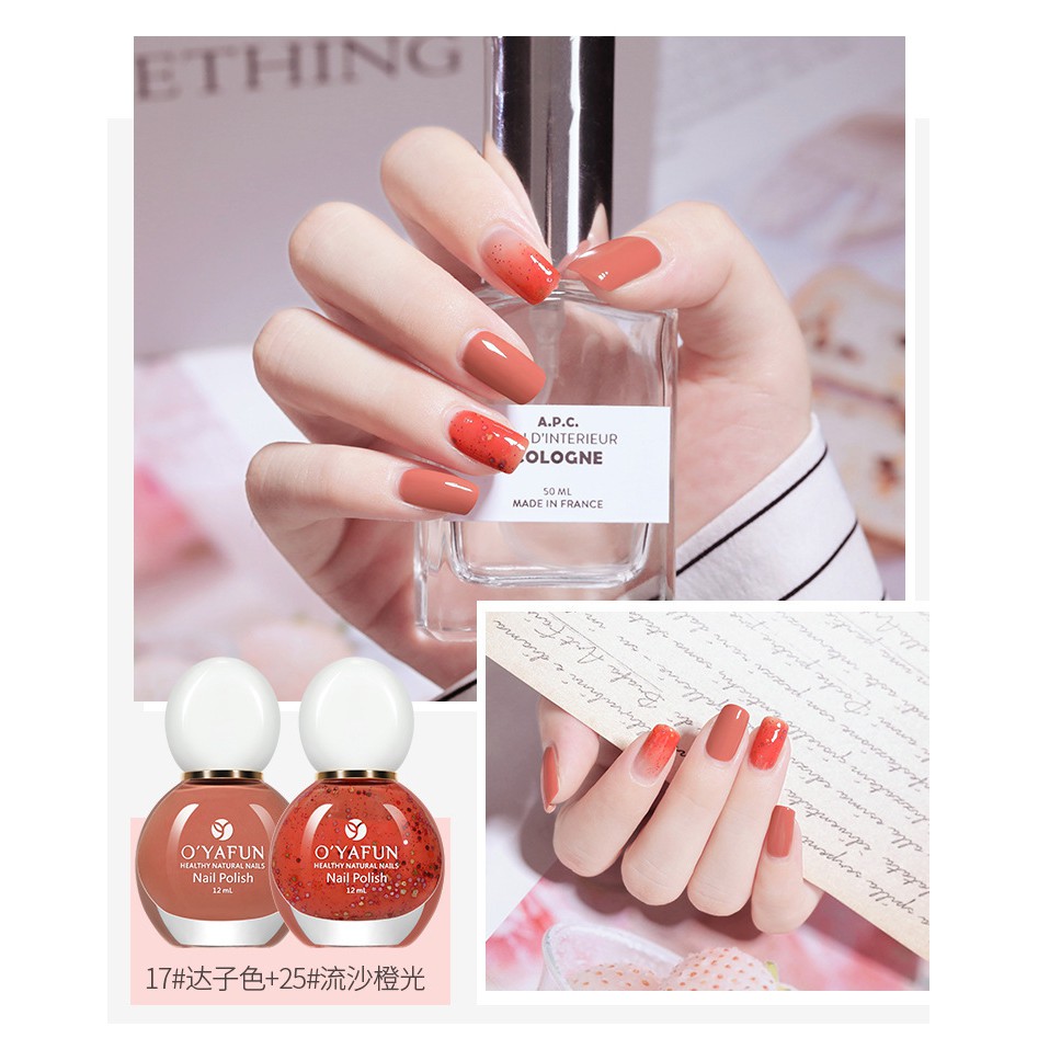 [Tuyển sỉ  06 Lọ ] Sơn móng tay O'YAFUN Nail Polish 40 màu mới nhất - 12ml mầu 21 - mầu 40