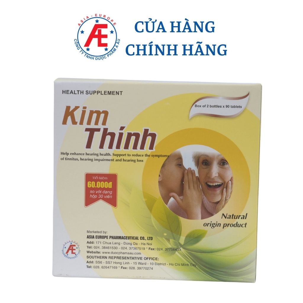 Viên uống Kim Thính hộp 90 v, 180v - Hỗ trợ người có nguy cơ và người bị suy giảm thính lực từ thảo dược DƯỢC PHẨM Á ÂU