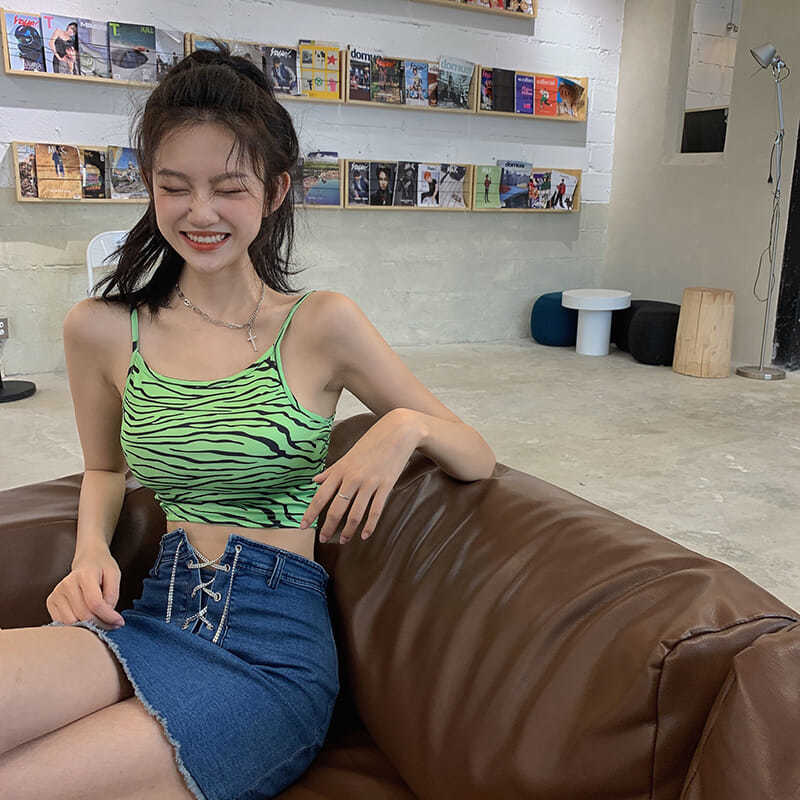 Áo Tank Top Hoạ Tiết Da Báo Dạ Quang Thiết Kế Ôm Sát Quyến Rũ | BigBuy360 - bigbuy360.vn