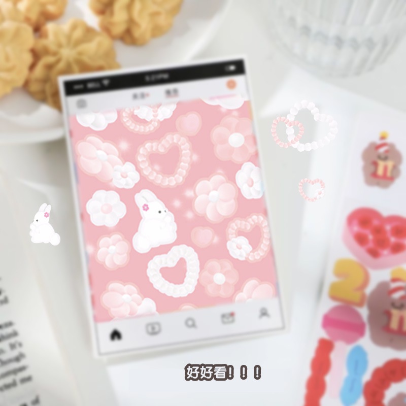 Miếng Dán Trang Trí Hình Trái Tim Màu Laser Dễ Thương Xinh Xắn