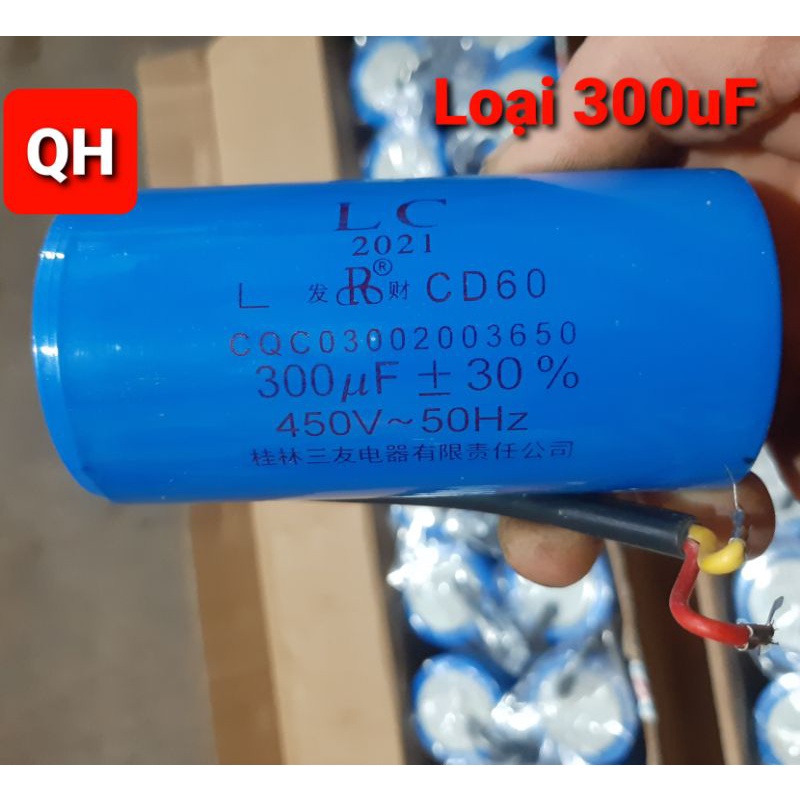 Tụ khởi động mô tơ 30uF , 40uF , 200uF , 300uF , (tụ  LC loại 1) điện 240V _ 450V / 50HZ