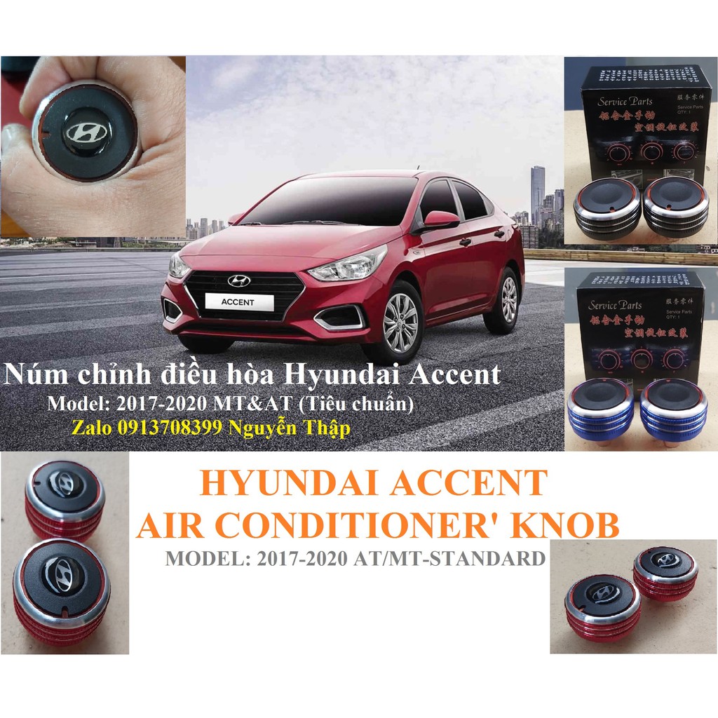 Núm xoay Điều hòa xe Hyundai Accent MT Base-AT Tiêu chẩn (2017-2022)