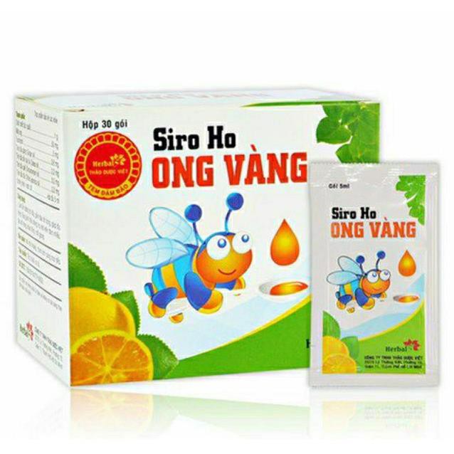 Siro ho ong vàng gói giảm ho, giảm viêm họng hết khò khòe