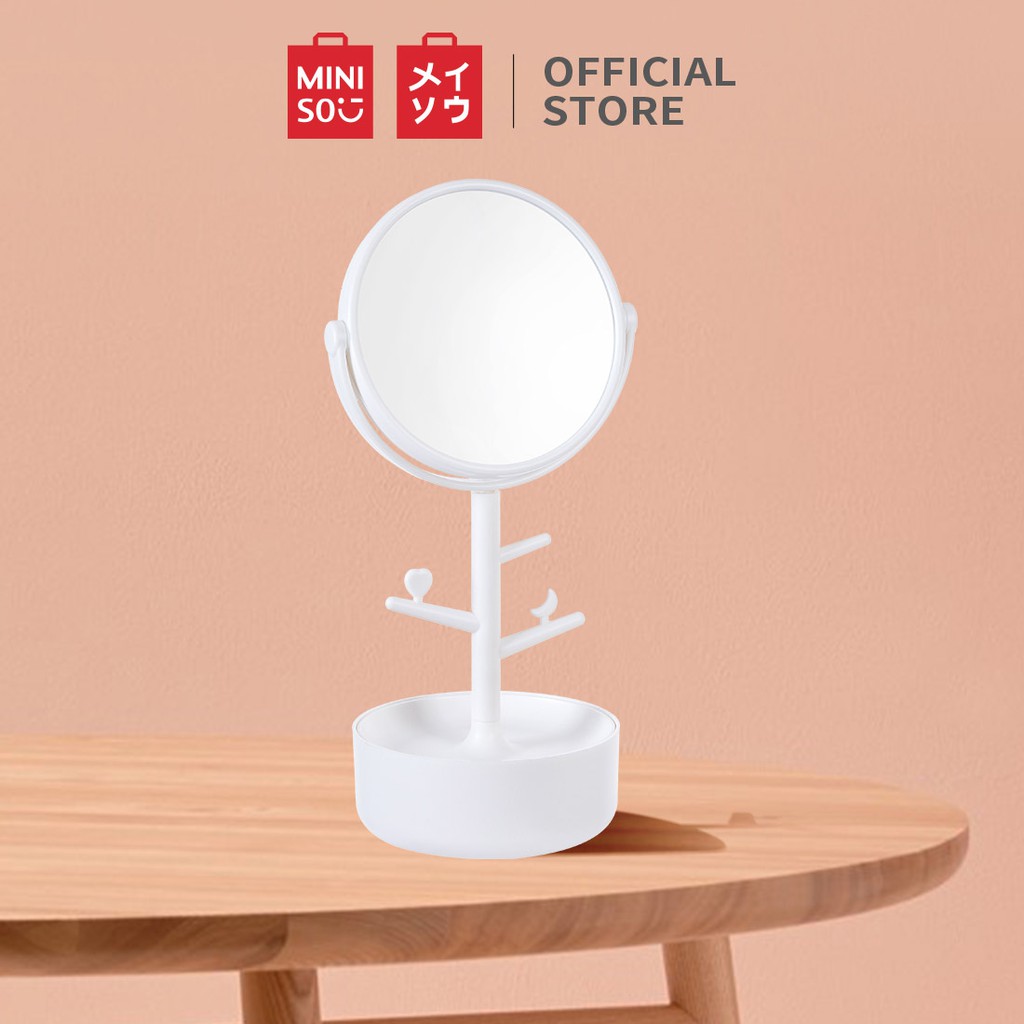 Miniso Gương để bàn có giá treo trang sức