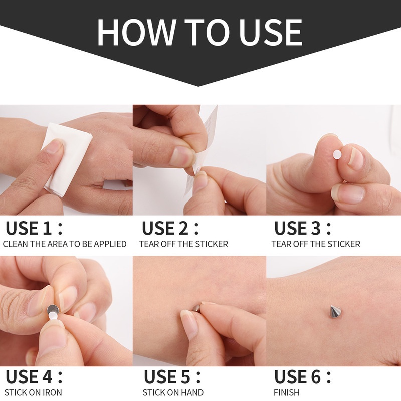 1 Bộ Khuyên Mũi / Môi / Trang Sức Thời Trang Bằng Thép Không Gỉ Không Cần Đục Lỗ DIY