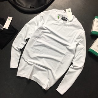 [ GIÁ XƯỞNG] Áo thun nam dài tay cổ 3 phân - giữ nhiệt - chất liệu cotton co giãn 4 chiều - 2 màu Đen Trắng