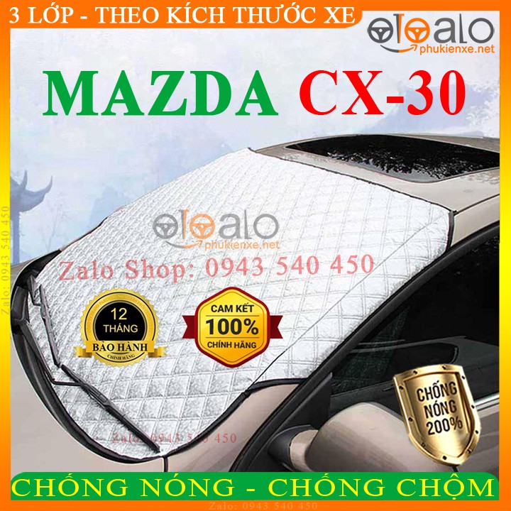 Tấm che nắng kính lái xe Mazda CX30 3 Lớp Cao Cấp - Màu Bạc - OTOALO