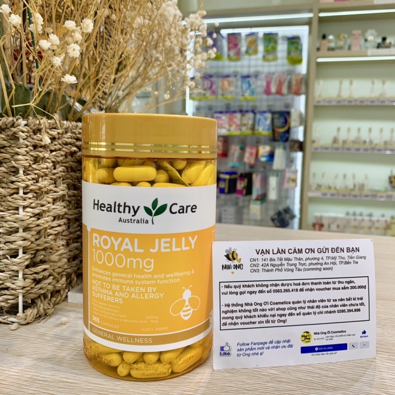 Sữa Ong Chúa Healthy Care Royal Jelly 1000mg 365 Viên Úc Chính Hãng, Golden Health