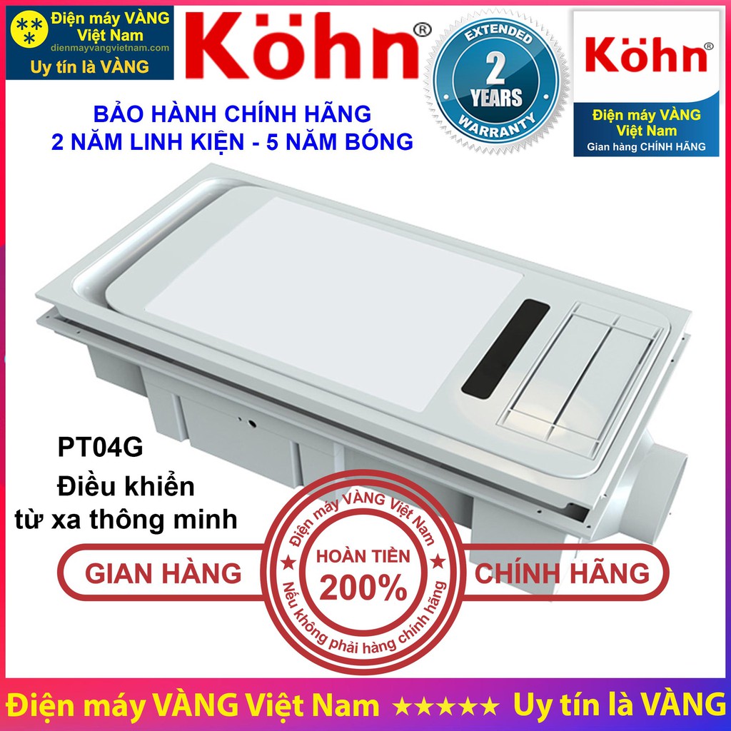 Đèn sưởi nhà tắm âm trần Kohn BK02G BK02GR BU04G BU04GR PT02G PT04G - Hàng chính hãng