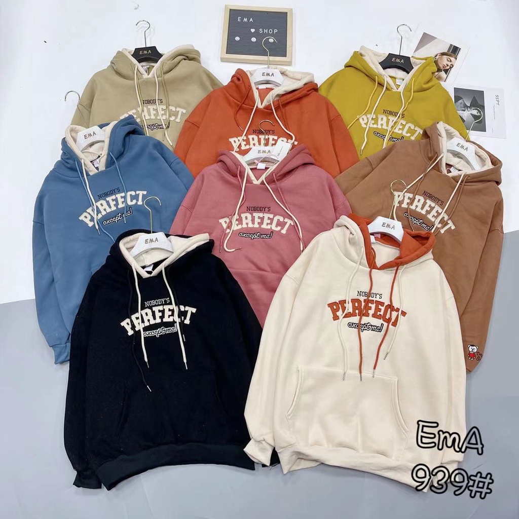 Áo Hoodie Thêu Chữ PERFECT Có Mũ Túi Bụng Tay Dài | Smide Clothing