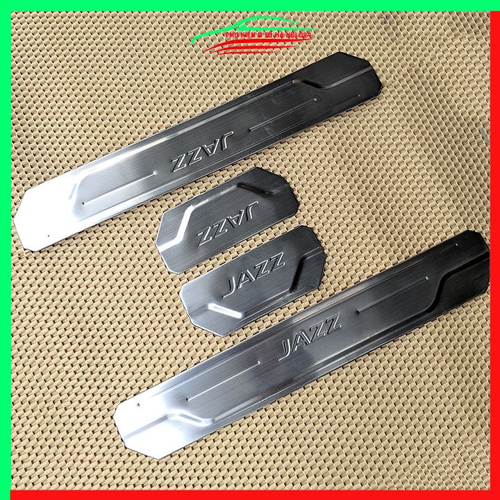 Bộ nẹp bước chân inox ô tô Honda Jazz 2014-2019 chống trầy làm đẹp ô tô