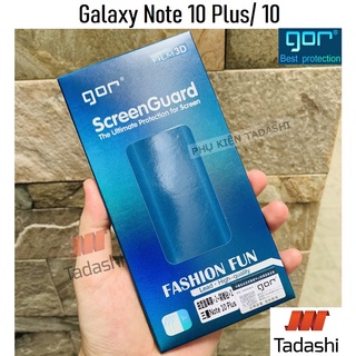 Bộ 4 miếng dán dẻo gor samsung note 10, note 10 plus dán full màn 3d, trong suốt bo viền cong - chính hãng gor