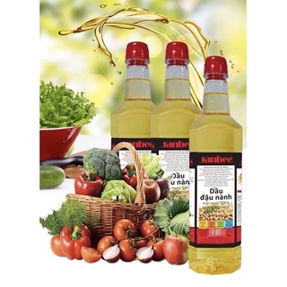 Combo Dầu ăn Đậu nành Janbee (1 chai 1L và 1 chai 5L)