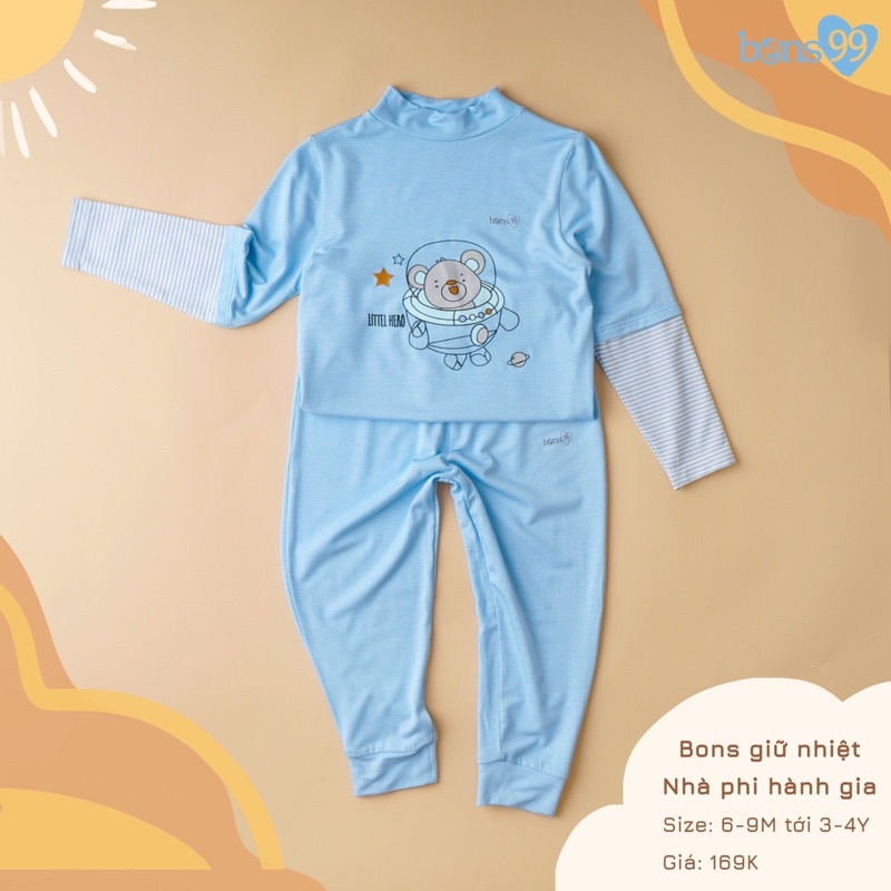 Bons99 Bộ dài tay chất liệu petit viền size 6-4y