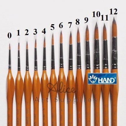 Cọ Tỉa | Vẽ | Bút Lông Vẽ Màu Nước HAND ZBS2 Đầu Tròn Cán Vàng (HÀNG CÓ SẴN)