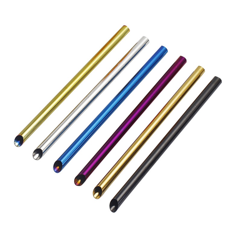 Ống hút bằng thép không gỉ an toàn đường kính 12mm tiện lợi khi uống trà sữa trân châu