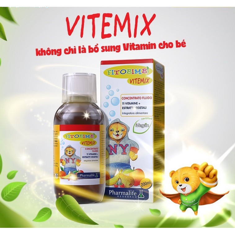 [Italia] Fitobimbi Vitemix - Bổ sung các Vitamin và Calci cho cơ thể - Chai 200ml