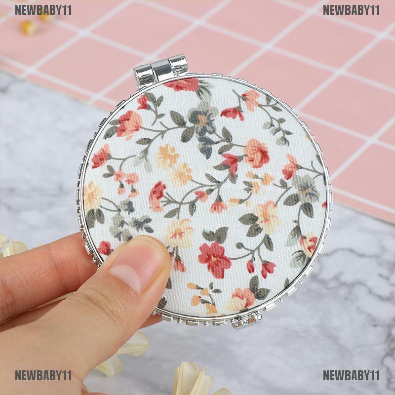 [NEWBABY11] Mỹ Phẩm Dạng Gập Mini Hai Mặt Họa Tiết Hoa Phong Cách Vintage
