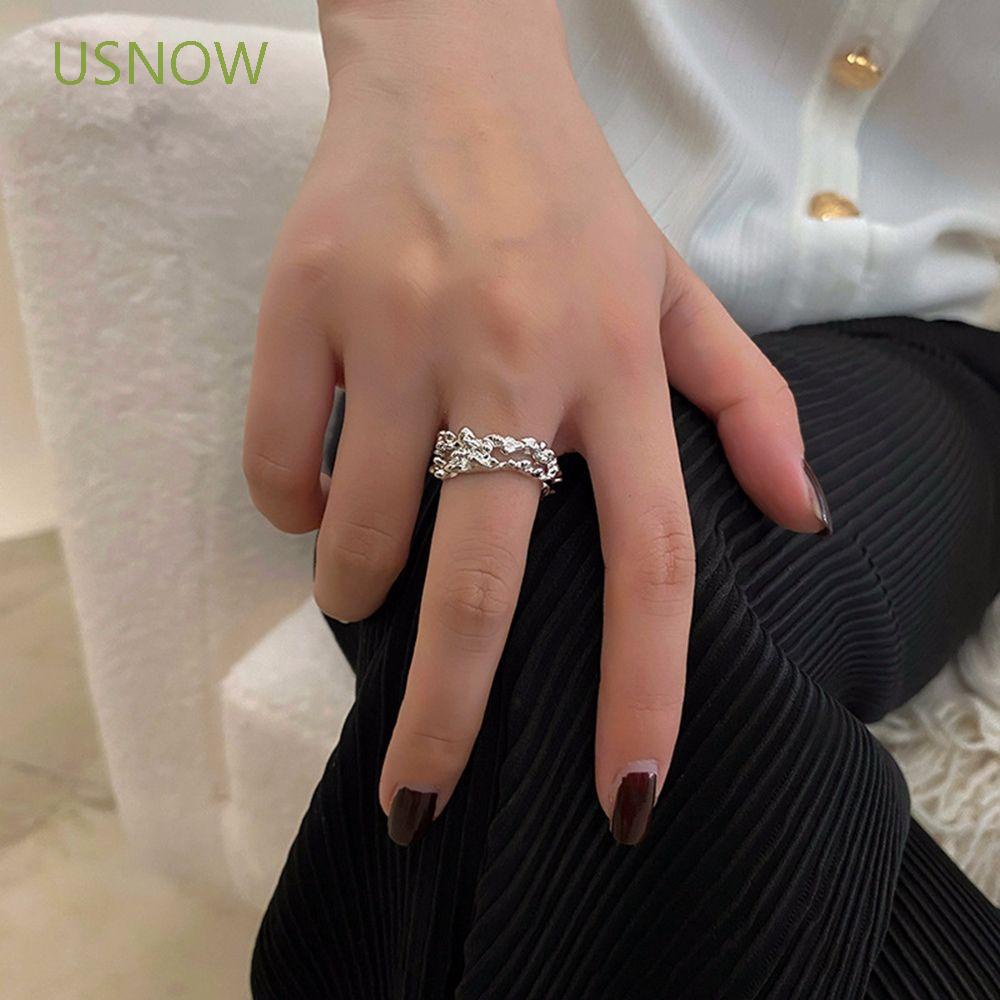 Nhẫn Mở Điều Chỉnh Được Phong Cách Punk Hàn Quốc Cổ Điển Đơn Giản Dành Cho Nữ