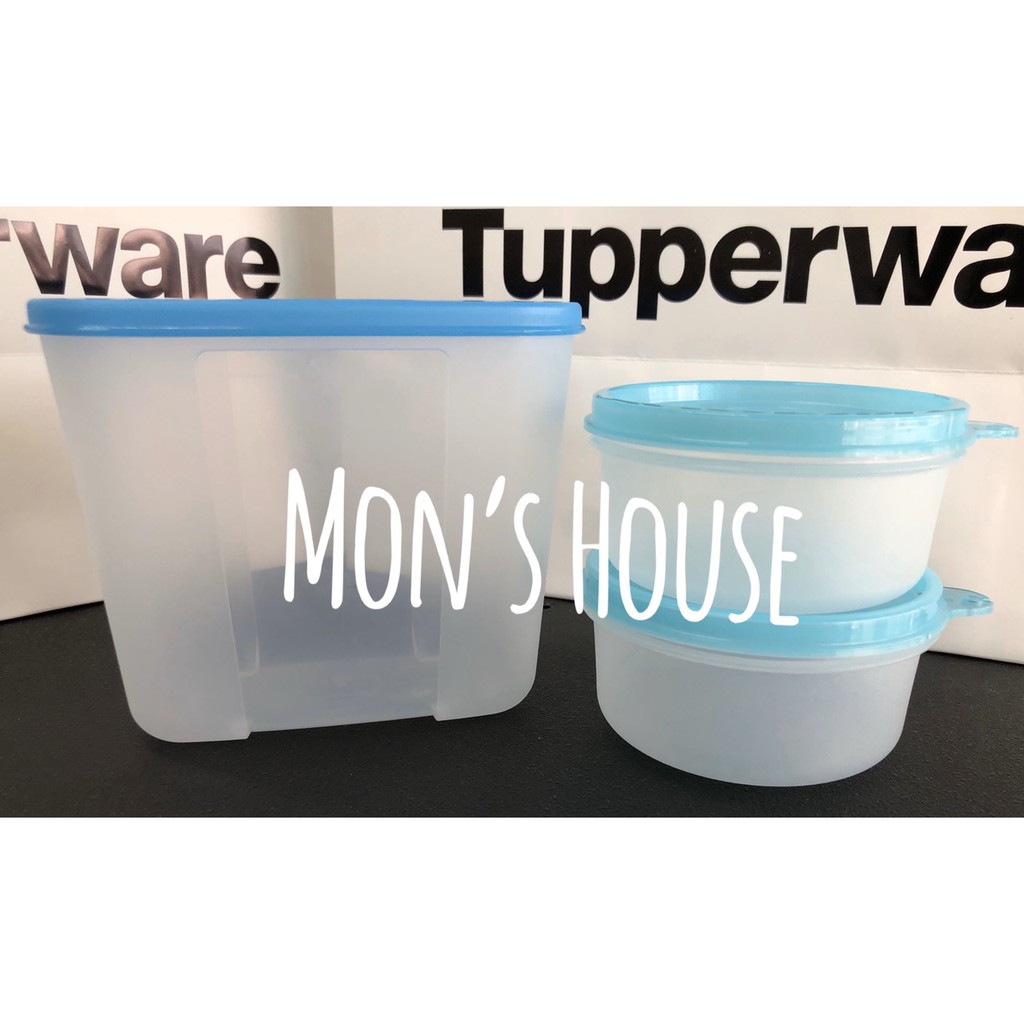 Tupperware bộ 2 hộp trữ mát, khô small saver 200ml và 1 hộp đông pocker 820ml