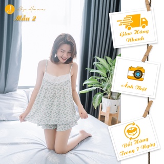 ĐỒ NGỦ 2 DÂY PHỐI REN VẢI MANGO