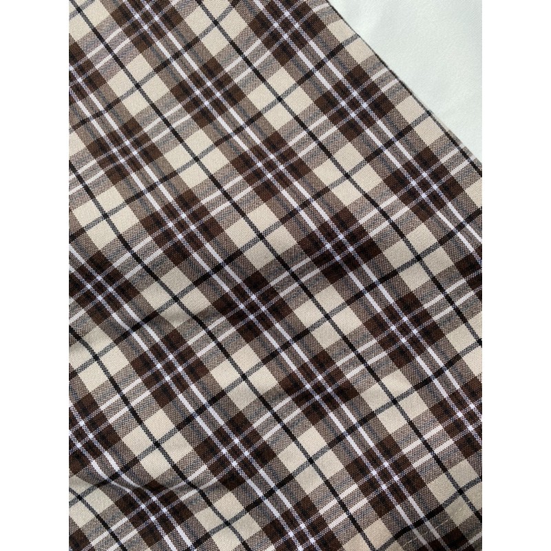 (CÓ SẴN-NHẬN MAY ĐO) CHÂN VÁY CARO MÀU NÂU CHOCO HÀN QUỐC | BigBuy360 - bigbuy360.vn