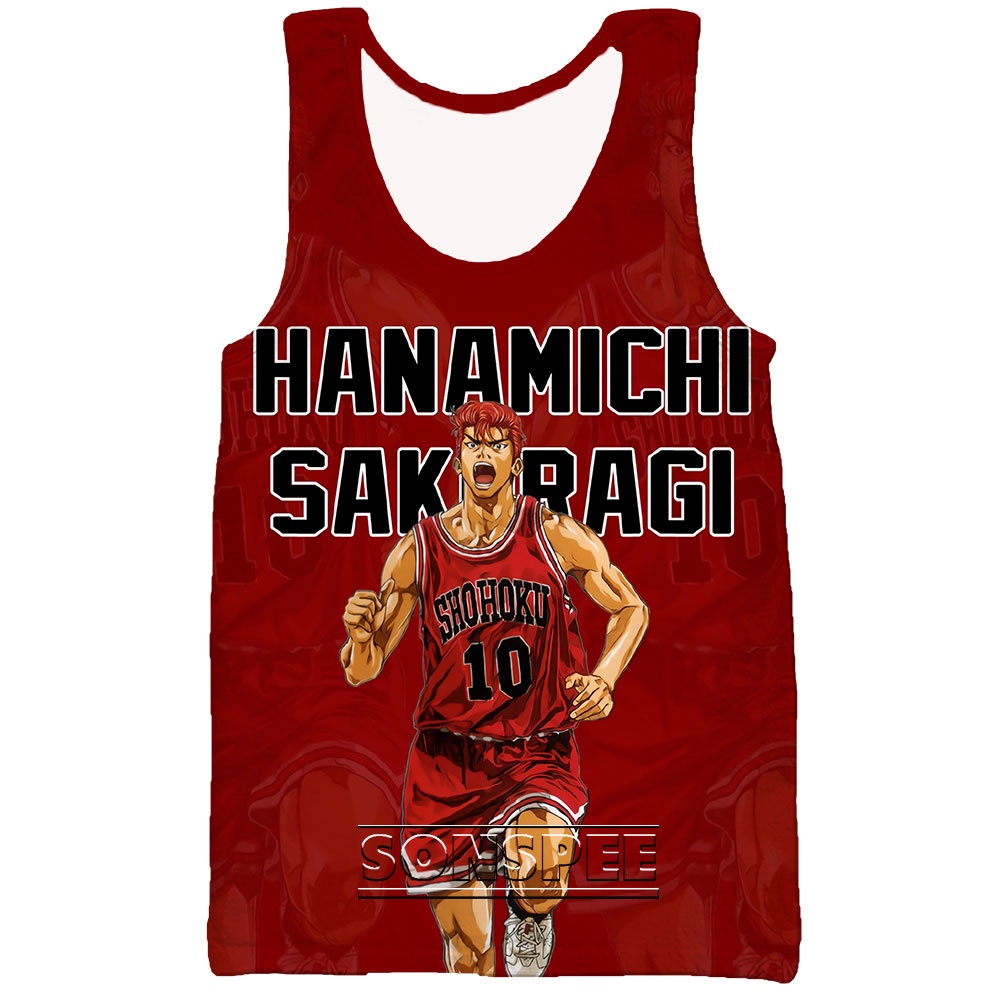 Áo Ba Lỗ Nam In Hình Nhân Vật Anime Slam Dunk 3D Cá Tính