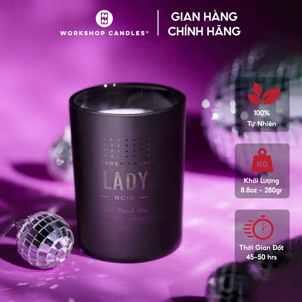 Nến thơm Lady Noir Workshop Candles H&amp;H Home 8.8oz dành riêng cho phái đẹp