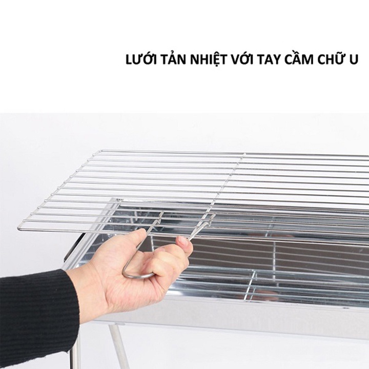 Bếp nướng than hoa đa năng, bếp nướng BBQ INOX chân cao