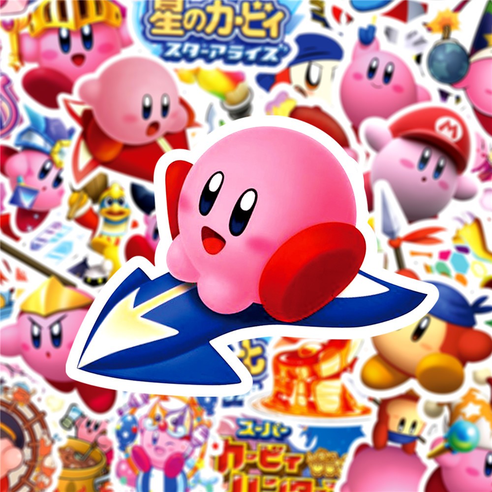 Set 50 miếng sticker dán trang trí hình game Kirby đáng yêu