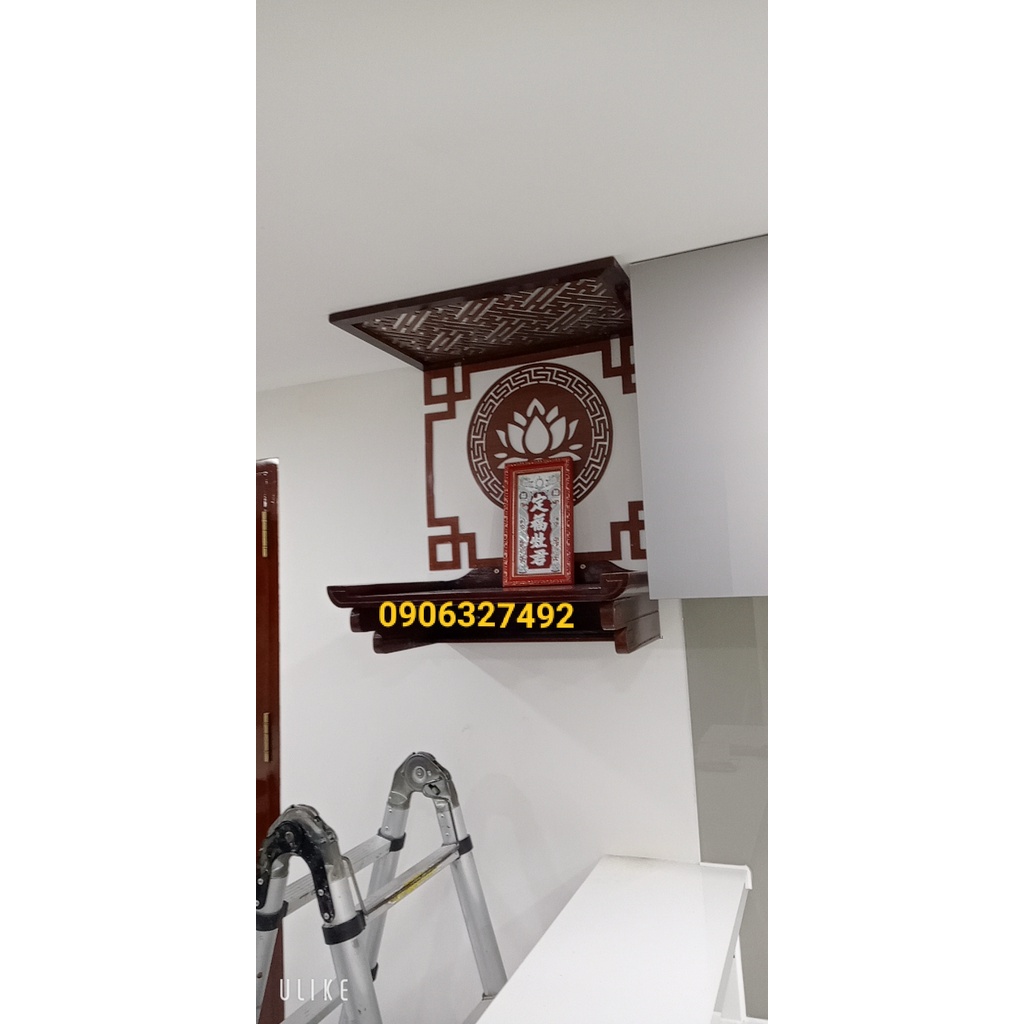 Tấm chắn khói bàn thờ 60cm chữ vạn cánh dán 40x60