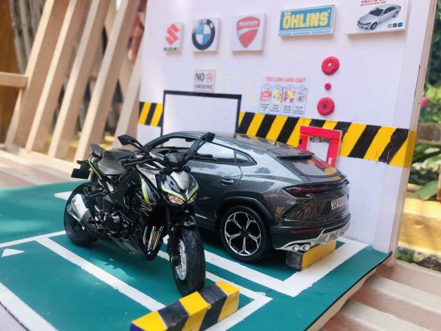 Combo mô hình Lamborghini urus và z1000×garage trưng bày xe siêu đẹp