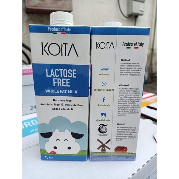 Sữa bò nguyên kem không Lactose Koita 1L