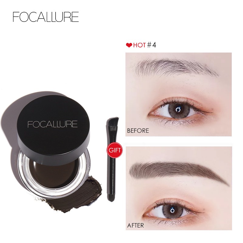 Kem kẻ mày Focallure 5 màu tùy chọn kháng nước lâu trôi kèm cọ tiện lợi | BigBuy360 - bigbuy360.vn