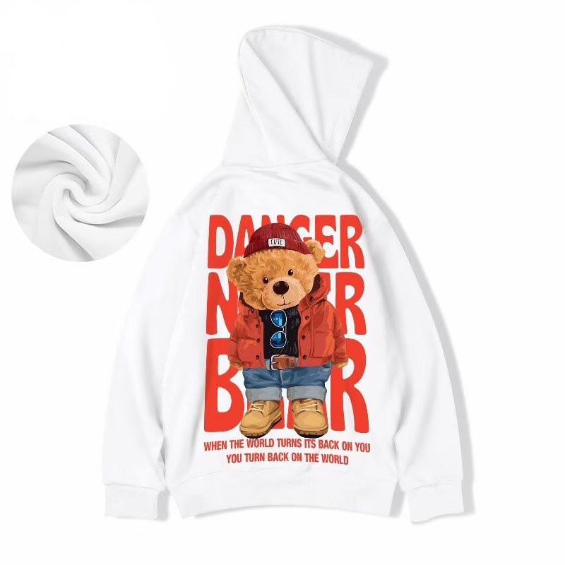 Áo khoác hoodie dáng rộng in hình phong cách thu đông cho nam size lớn M-8Xl