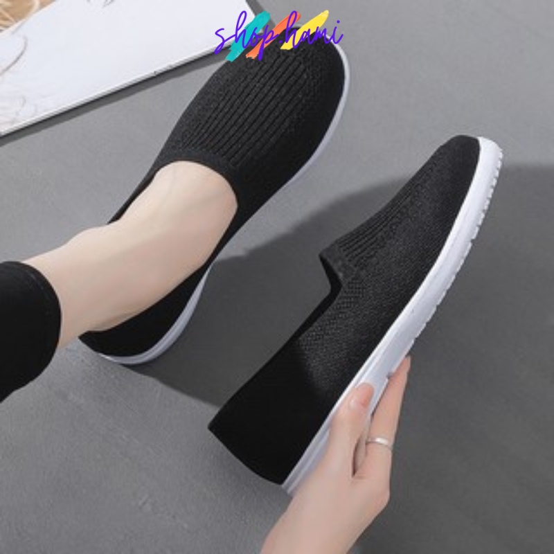 Giày Lười Xinh Siêu Nhẹ - Siêu Mềm - Siêu Thoáng 3 Màu Đen, Be, Ghi Đủ Size 35-41 Cho Các Nàng Lựa Chọn SHOP HAMI G23