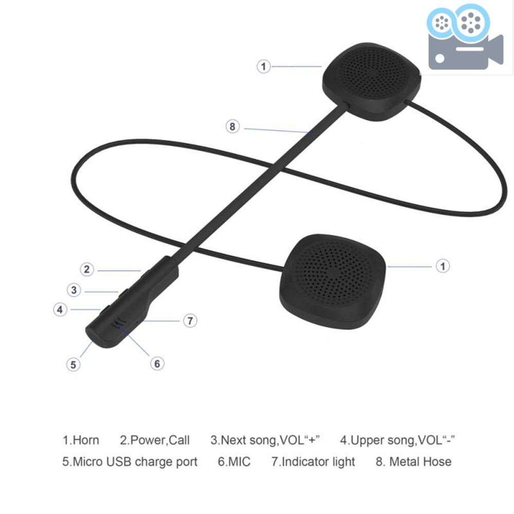 Tai Nghe Bluetooth 5.0 + Edr Kèm Mic Gắn Mũ Bảo Hiểm