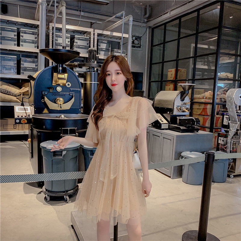 Đầm lưới IELGY hai mảnh họa tiết ngôi sao thời trang mùa hè