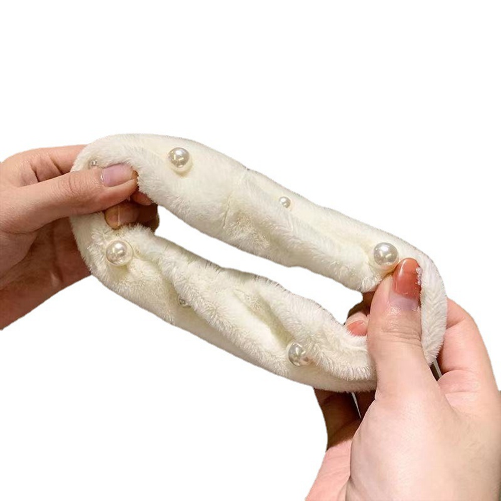 Dây Cột Tóc Thỏ Bông Đính Ngọc Trai Phong Cách Hàn Quốc Cho Nữ