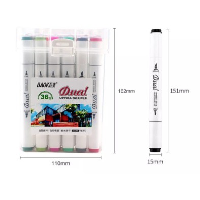 [Nowship] Bộ bút 36 Màu Dual Marker BAOKE MP2924 - 36 Màu