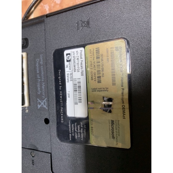 xác laptop hp presario f500 không chạy không bảo hành nhé