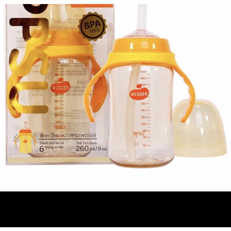 Bình uống nước PPSU  Wesser 260ml.