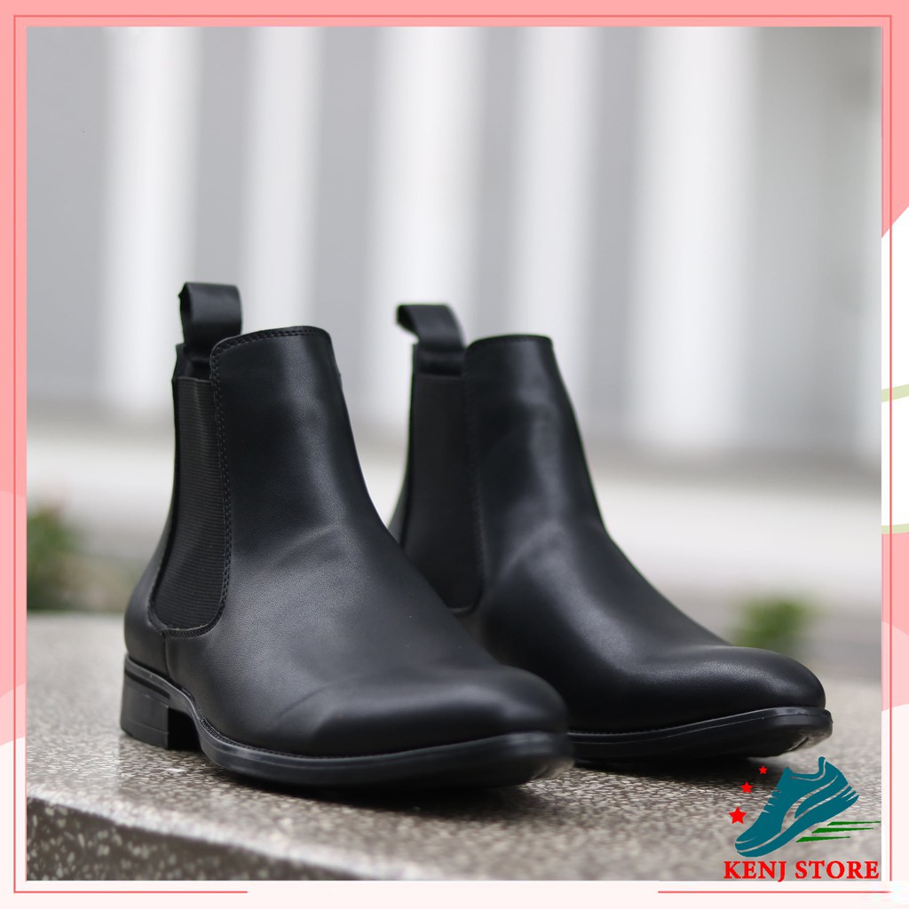 Giày Chelsea Boots Nam da bò đế cao su đúc - Boots cho nam dễ phối đồ tăng chiều cao, giày cao cổ nam da bò.