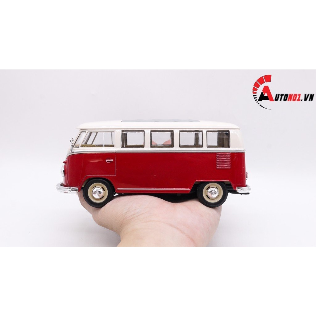 MÔ HÌNH XE VOLKSWAGEN T1 BUS RED 1:24 WELLY 7022