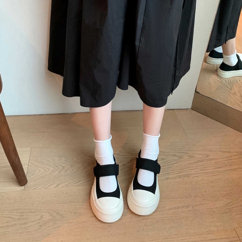 Giày búp bê vải quai dán Ulzzang siêu xinh