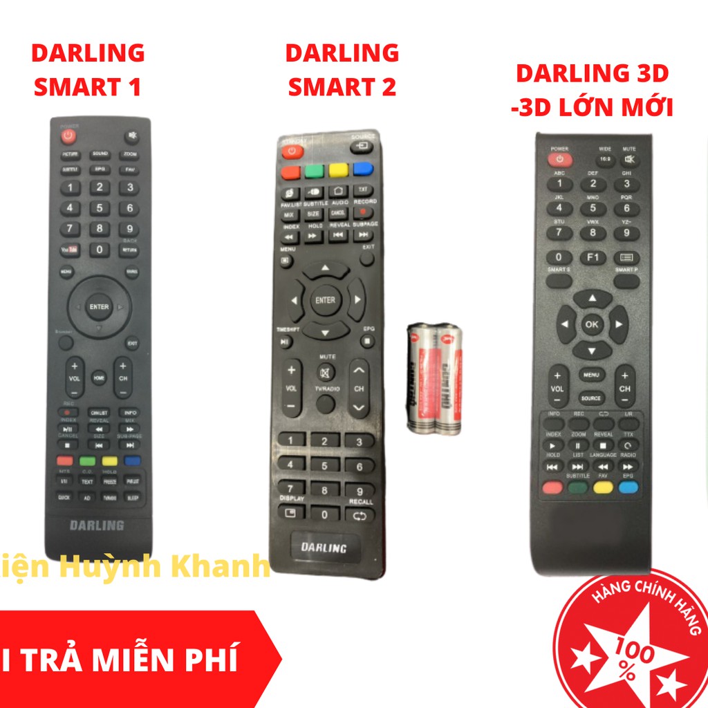 REMOTE ĐIỀU KHIỂN  TV DARLING CÁC LOẠI BỀN ĐẸP