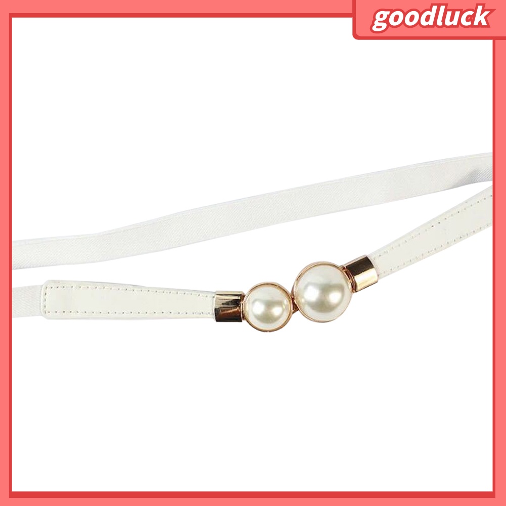 Thắt lưng mỏng đính ngọc trai giả thời trang